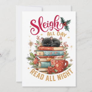 Sleigh All Day Read All Night Holiday Card