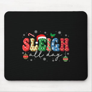 Sleigh All Day Slay Women Christmas Vintage Groovy Mouse Pad