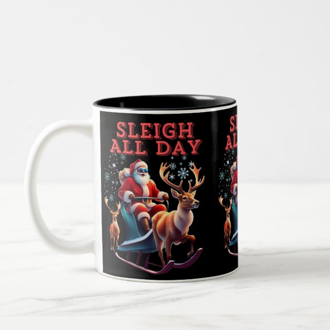 Sleigh All Day Two-Tone Coffee Mug (Left)