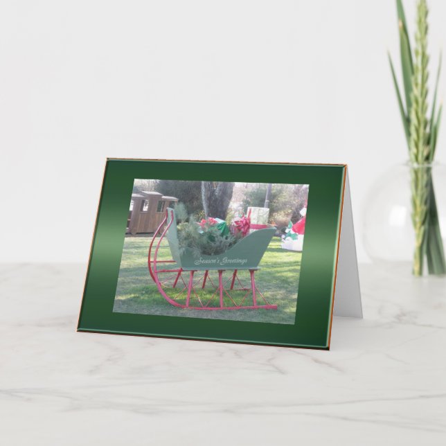 Sleigh and Gifts Christmas Card (Front)