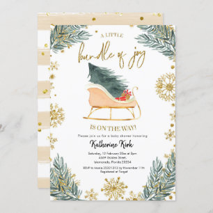 Sleigh Baby Shower Little Bundle of Joy Invitation