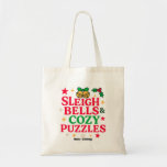 Sleigh Bells &amp; Cozy Puzzles Festive Holiday Gift  Tote Bag