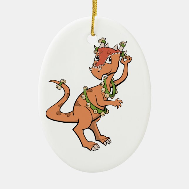 Sleigh Bells Dinosaur Ornament (Front)