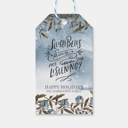 Sleigh Bells Ring Are You Listening Christmas Gift Tags