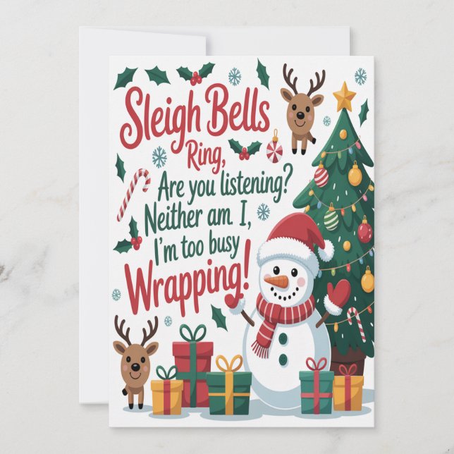 Sleigh Bells Ring Christmas Card (Front)