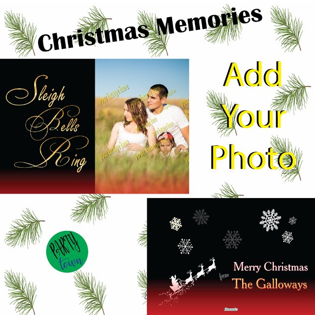 Sleigh Bells Ring 🎅 Snowflakes Santa Christmas Holiday Card (Creator Uploaded)