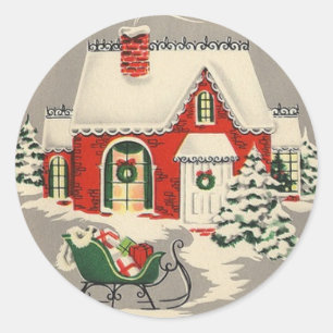 Sleigh Bells Round Stickers