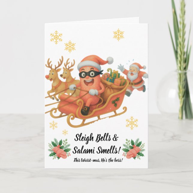 Sleigh Bells & Salami Smells! Card (Front)