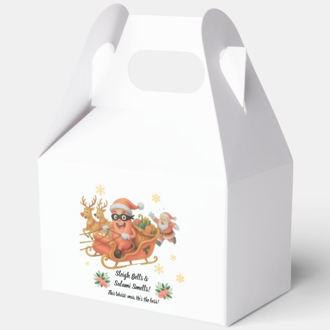 Sleigh Bells & Salami Smells! Favor Boxes (Front)