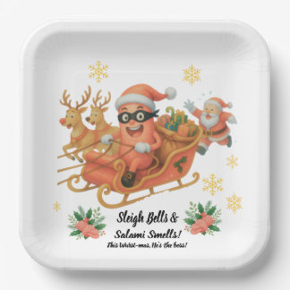 Sleigh Bells & Salami Smells! Paper Plates