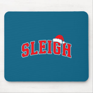 Sleigh Christmas Varsity Text With Santa Hat Famil Mouse Pad