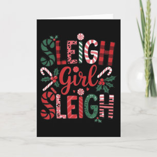 Sleigh Girl Sleigh Funny Little Women's Retro Chri Card