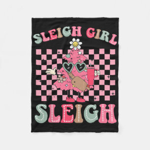 Sleigh Girl Sleigh Pink Christmas Tree Cake Belt G Fleece Blanket