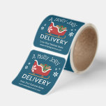 Sleigh Holly Jolly Delivery From Your Business Square Sticker<br><div class="desc">A charming way to let your customer's know their delivery is a holly jolly delivery from your small business this Christmas. With a big box adorned with holly leaves and berries inside a red sleigh with a snowflake. Personalize the small business Christmas sticker with your business name and website or...</div>