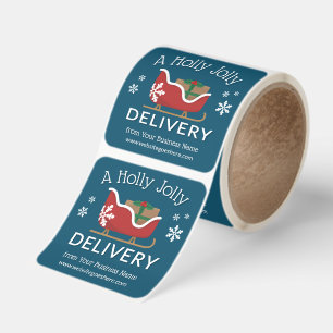 Sleigh Holly Jolly Delivery From Your Business Square Sticker