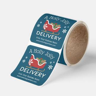 Sleigh Holly Jolly Delivery From Your Business Square Sticker