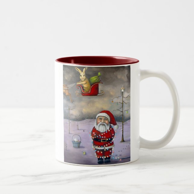 Sleigh Jacker, "The Sleighjacker", By Leah Saul... Two-Tone Coffee Mug (Right)