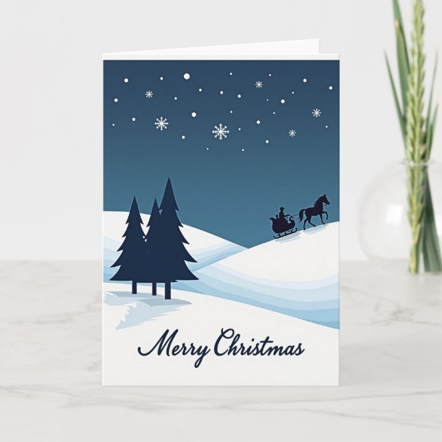 Sleigh Journey Winter Card (Front)