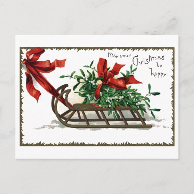 Sleigh Load of Mistletoe Holiday Postcard (Front)