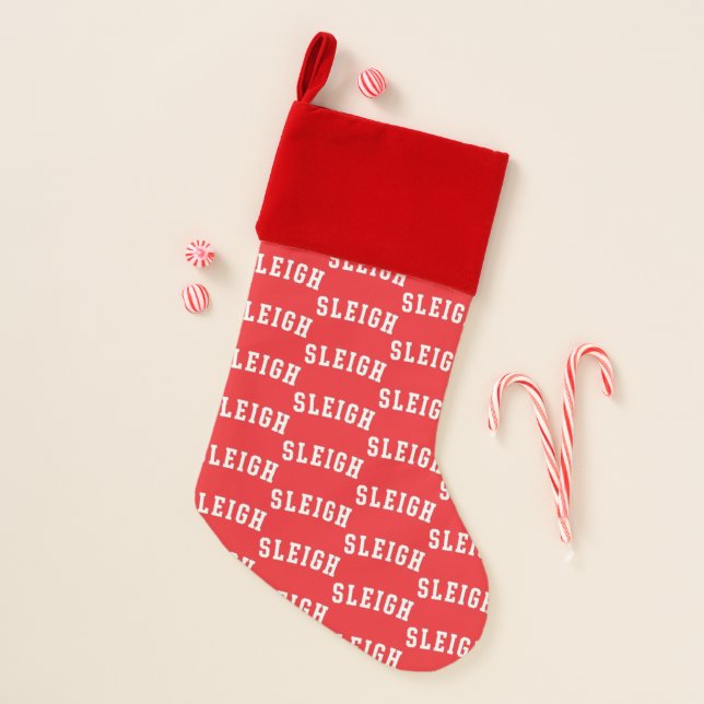 Sleigh Merry Christmas Tree Funny Xmas Holiday  Stocking (Front)
