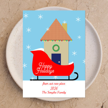 Sleigh New Address Holiday Moving Announcement by KathyHenis at Zazzle