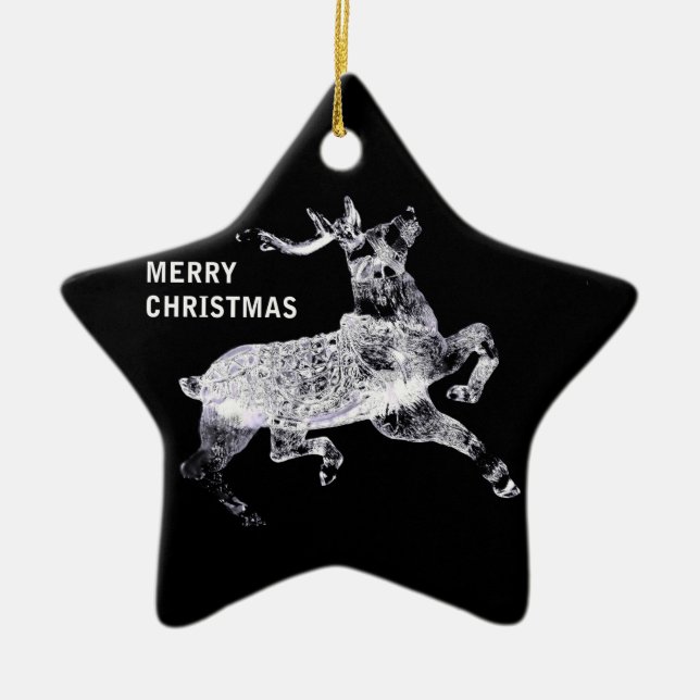 sleigh puller xmas GCU Ceramic Ornament (Front)