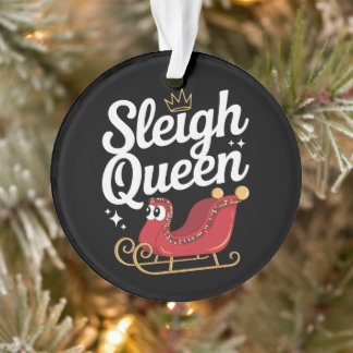 Sleigh Queen Christmas Crown Holiday Xmas Season Ornament