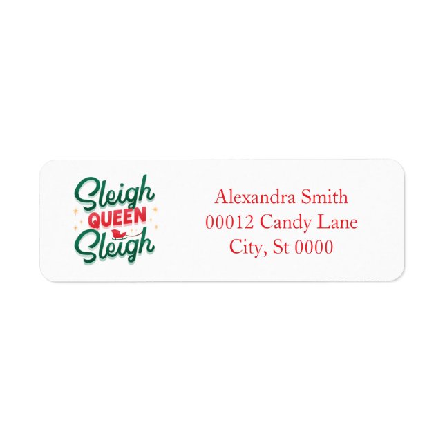 Sleigh queen Sleigh Christmas  Label (Front)