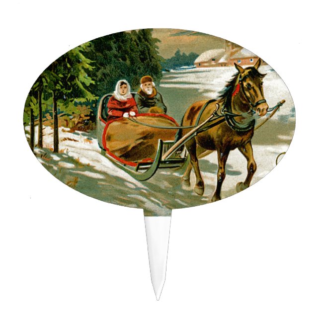 Sleigh Ride Cake Topper (Front)