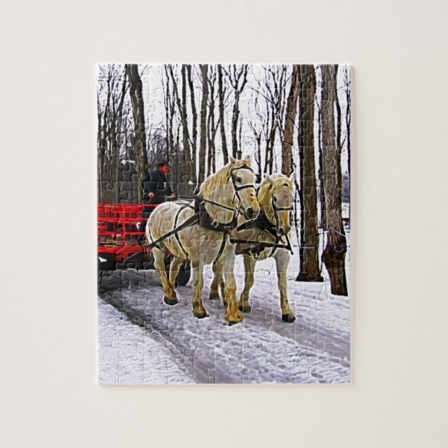 Sleigh Ride in the Snow Collection Jigsaw Puzzle (Vertical)