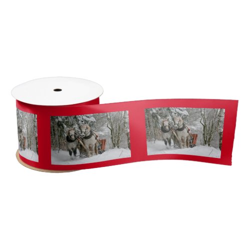 Sleigh Ride in the Snowy Forest Satin Ribbon