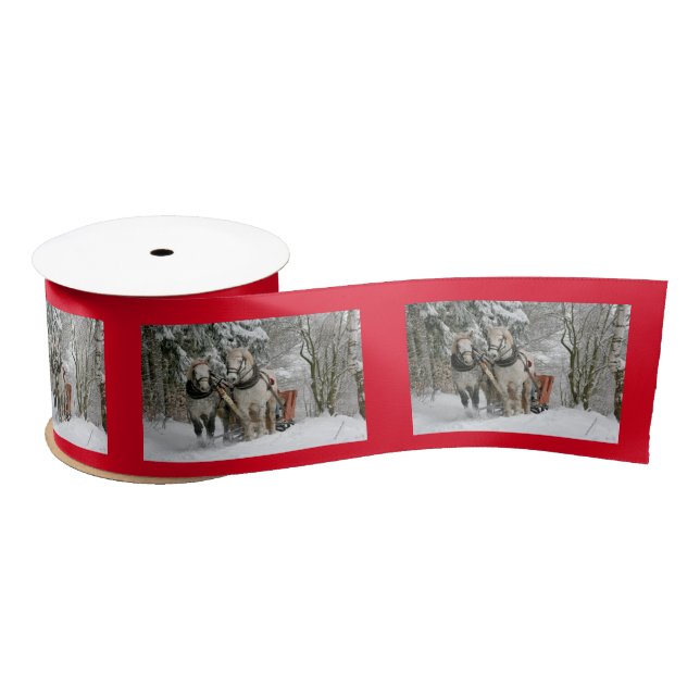 Sleigh Ride in the Snowy Forest Satin Ribbon (Spool)
