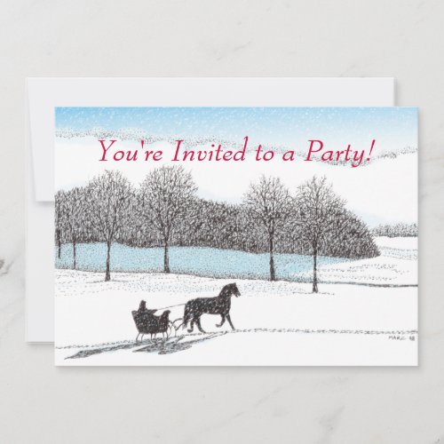 Sleigh Ride Personalized Invites