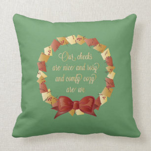 Sleigh Ride Lyrics Design Throw Pillow