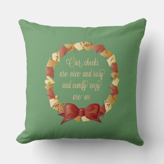 Sleigh Ride Lyrics Design Throw Pillow (Front)
