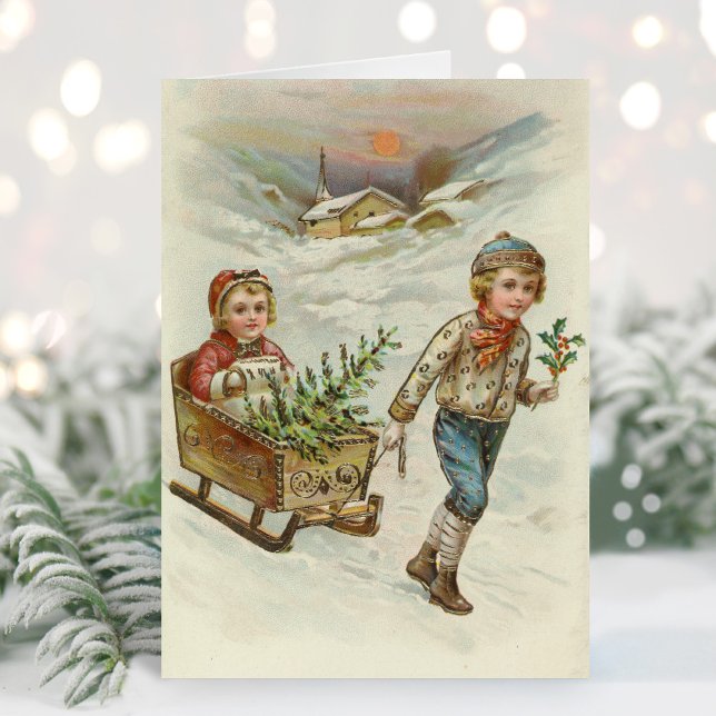 Sleigh Ride | Vintage Christmas Card (Creator Uploaded)