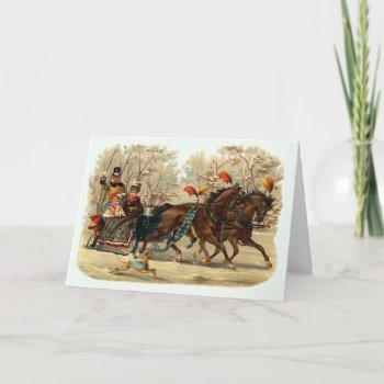 "sleigh Ride" Vintage Christmas Card by ChristmasVintage at Zazzle