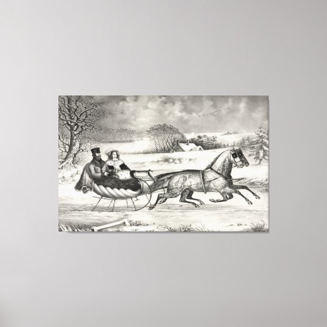 "Sleigh Ride" wrapped canvas print (Front)