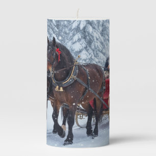 Sleigh rides and snowfall - Winter Pillar Candle