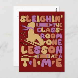Sleigh Rides Best Teacher Gifts for Christmas Postcard