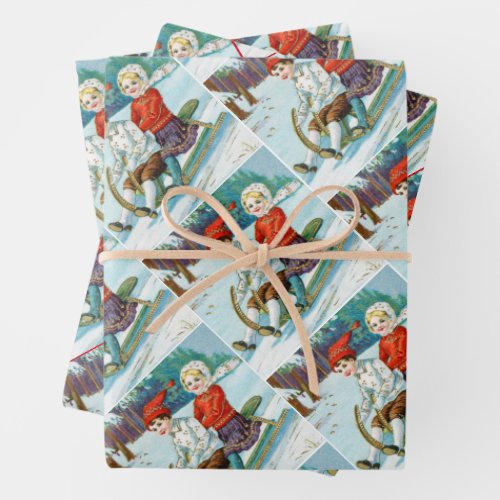 Sleigh riding at Christmas time Wrapping Paper Sheets