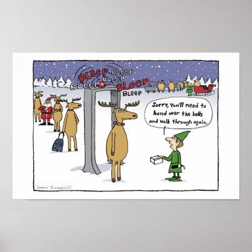 Sleigh Security _ Funny Christmas Cartoon Poster