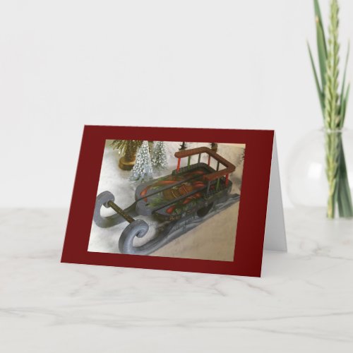 SLEIGH THE OLD FASHIONED WAY AT CHRISTMAS CARD