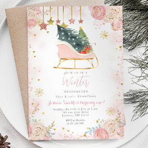 Sleigh Winter Onederland 1st birthday invitation