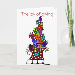 Sleigh with gifts, The Joy of giving BLANK CARD