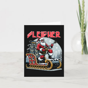 Sleigher Hail Santa Heavy Metal Christmas Rock Xma Card