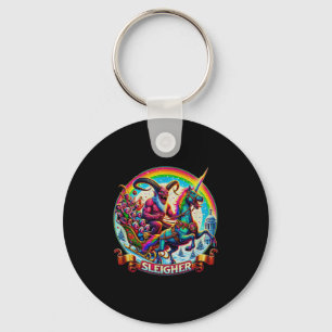 Sleigher Krampus Unicorn Demon Horror Christmas Go Keychain