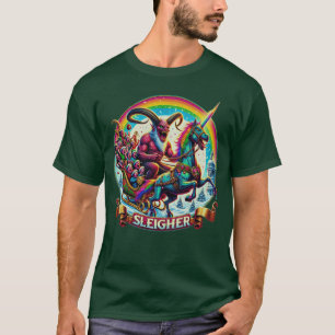 Sleigher Krampus Unicorn Demon Horror Christmas Go T-Shirt