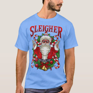 Sleigher Santa Claus Rocker Heavy Metal Christmas T-Shirt