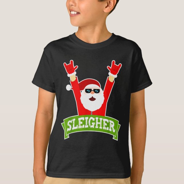 Sleigher Ugly Sweater Heavy Metal Christmas Sweate (Front)
